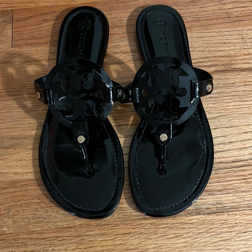 Tory Burch Black Patent Miller Sandal